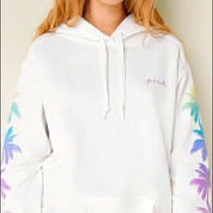 XS-XXL RARE VICTORIA SECRET PINK PULLOVER HOODIE IN BEAUTIFUL PALM TREE BLING